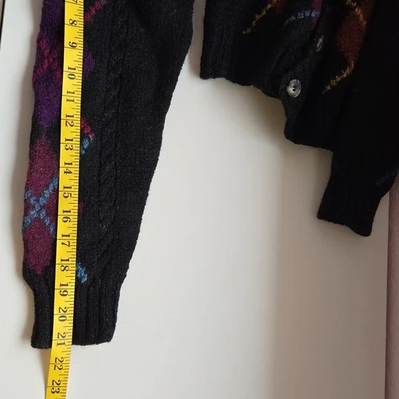 Vintage Tricots St. Raphael Wool Cardigan Argyle Sweater Women's Size‎ M - Picture 4 of 8